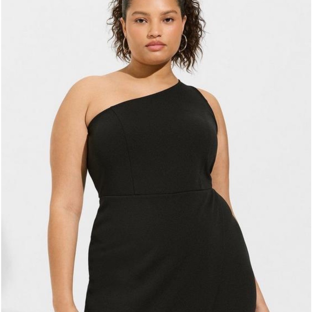 NWOT Crepe One Shoulder Wrap Skirt Romper